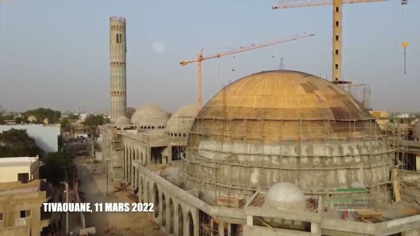 EN IMAGE DRONE – L’Etat d’avancement des Travaux de la Grande Mosquée au 11 Mars 2022
